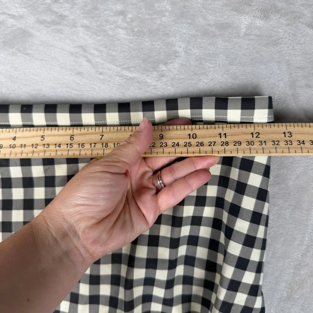 Hanna Andersson Girls Black White‎ Gingham Swim Skirt Built-in Brief Size 12 150